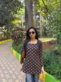 Black Ethnic Motif Short Kurti